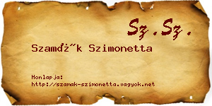 Szamák Szimonetta névjegykártya